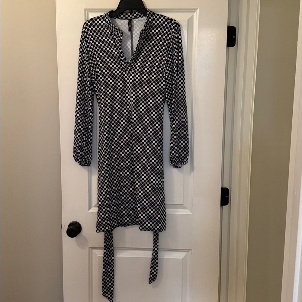 Boutique Emmanuel Dress, navy and white, medium